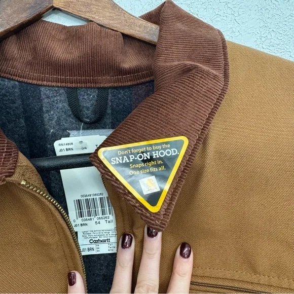 NEW Vintage Carhartt J01 Brown Duck Detroit Blanket Lined Jacket Size 54 - Picture 5 of 13